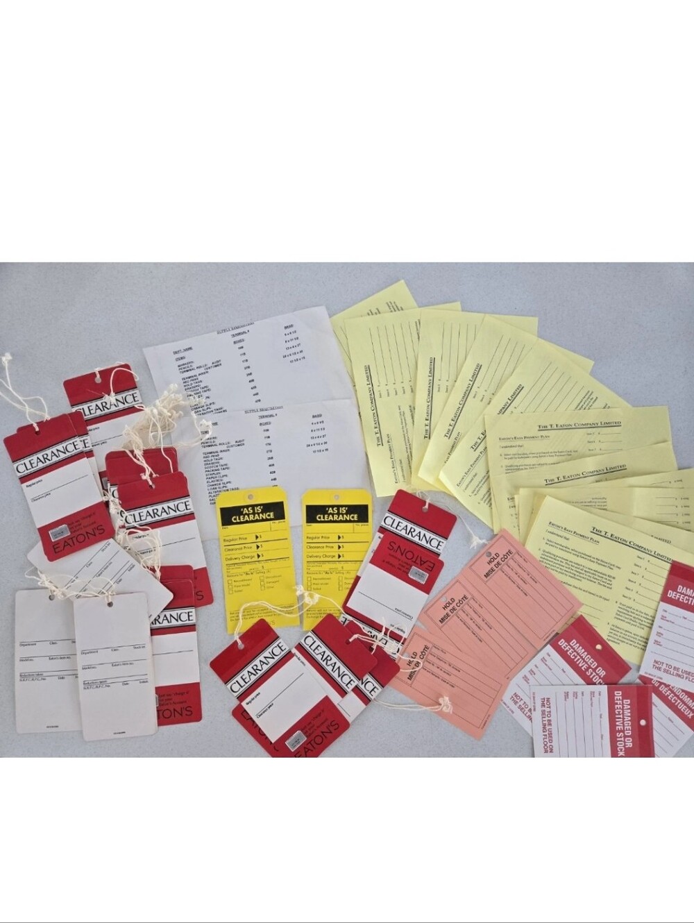 Eaton's Department Store Tags Inventory Lot Vintage Supplies